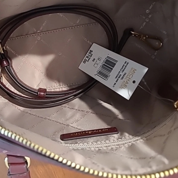 Low Start Michael Kors-Jet Set Travel MD Satchel Bag (Burgundy) - Picture 8 of 9